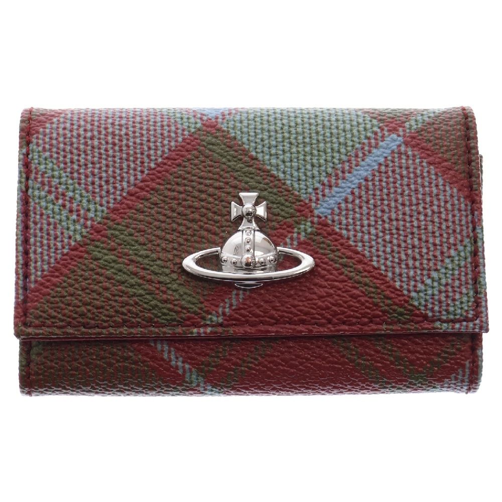 【極美品】Vivienne Westwood  4連キーケース　チェック　レザー 極美品】Vivienne Westwood 4連キーケース チェック レザー