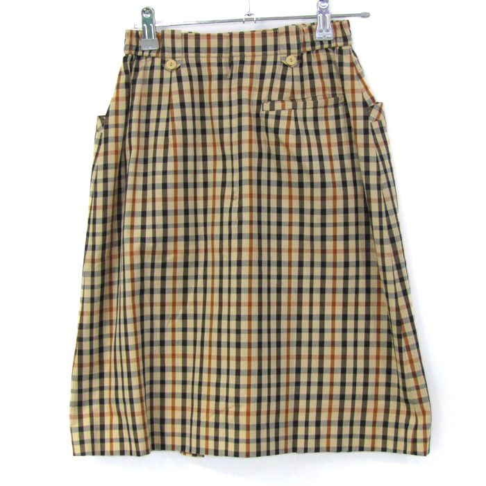 ダックス スカート ボトムス チェック柄 キュロット レディース 60-86サイズ ベージュ×茶 DAKS