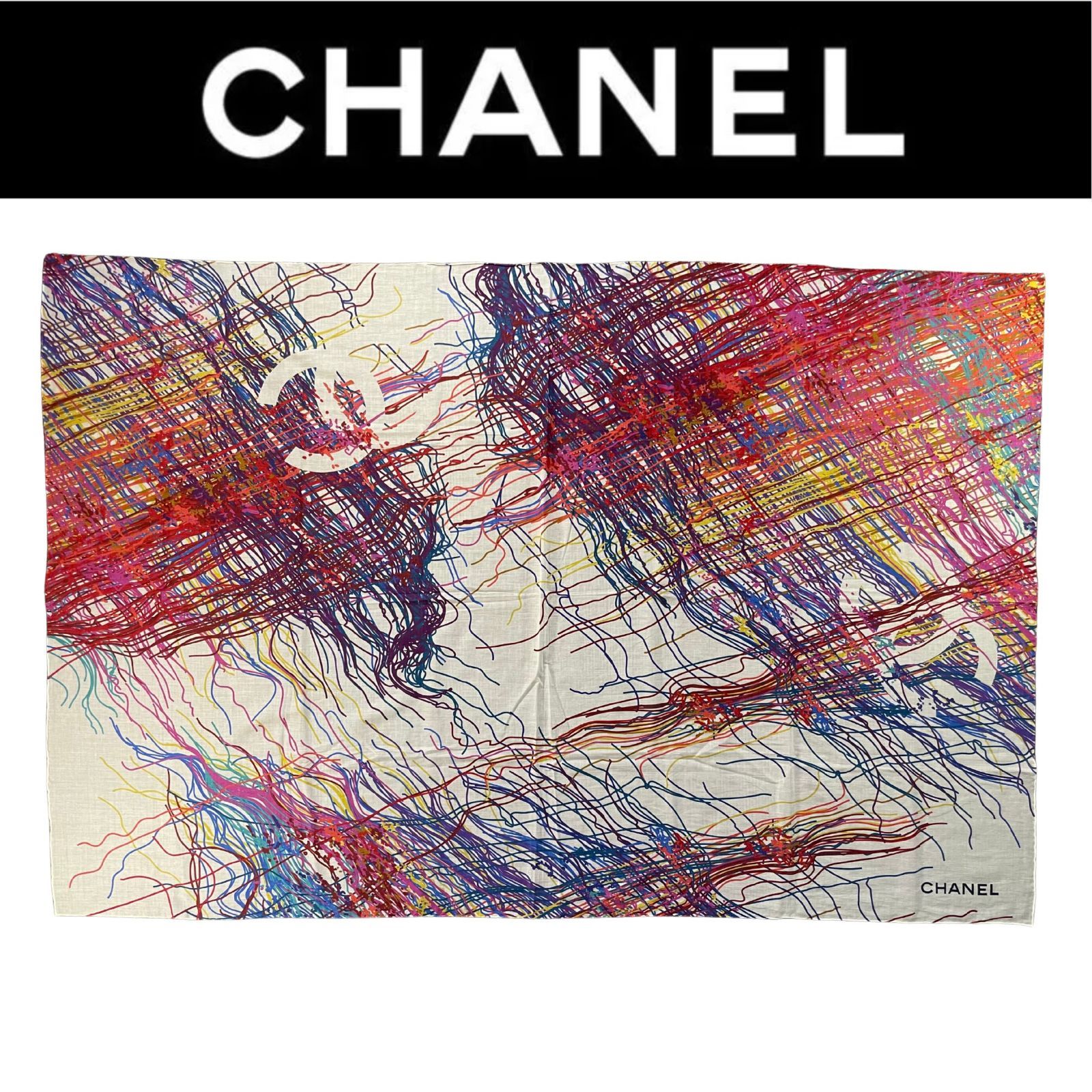 美品 CHANEL シャネル ビーチ パレオ ショール 大判ストール ココ 新品未使用】CHANEL シャネル 大判パレオ レディース ストール