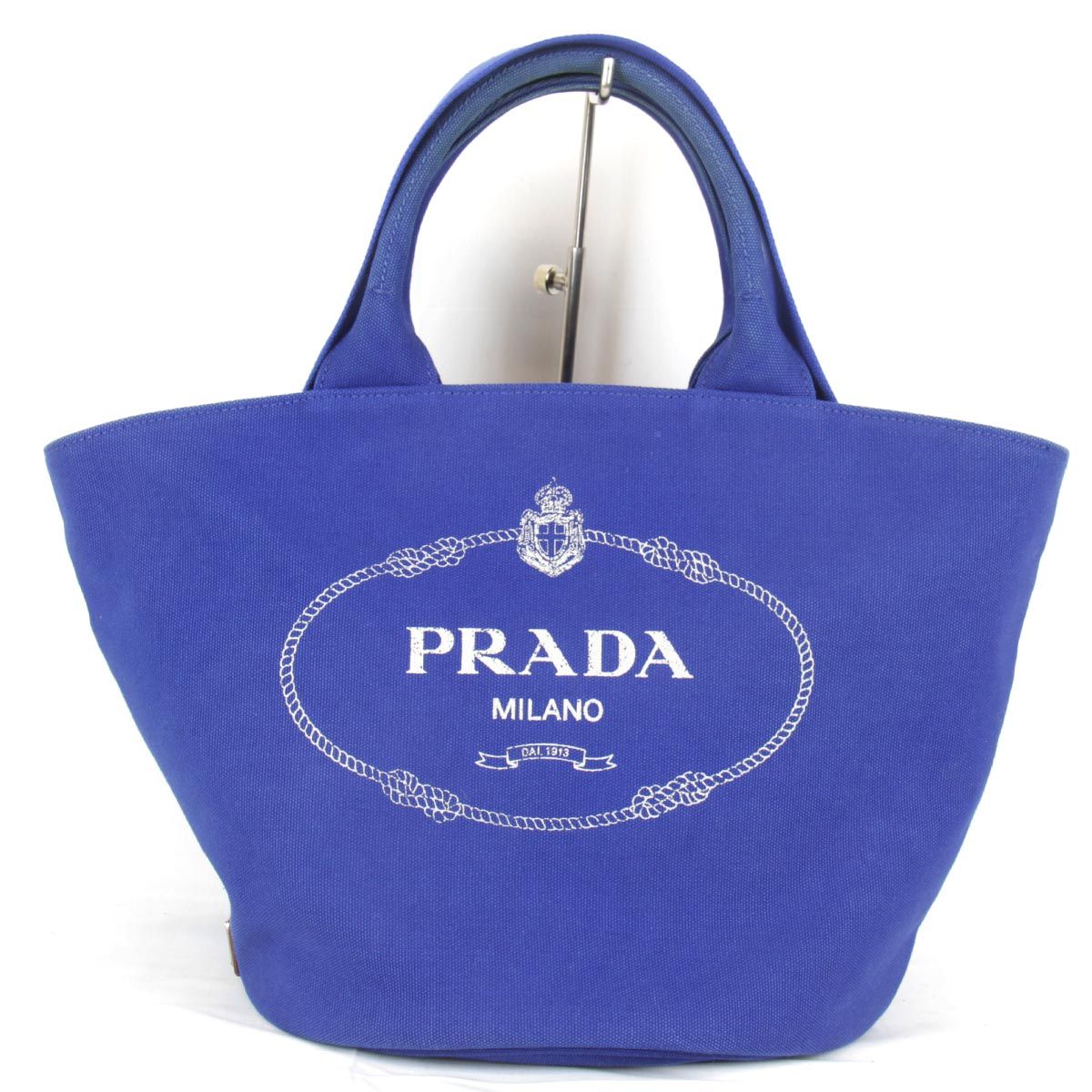 PRADA MILANO プラダ カナパ バケツ型トートバッグ ブルー ポーチ付