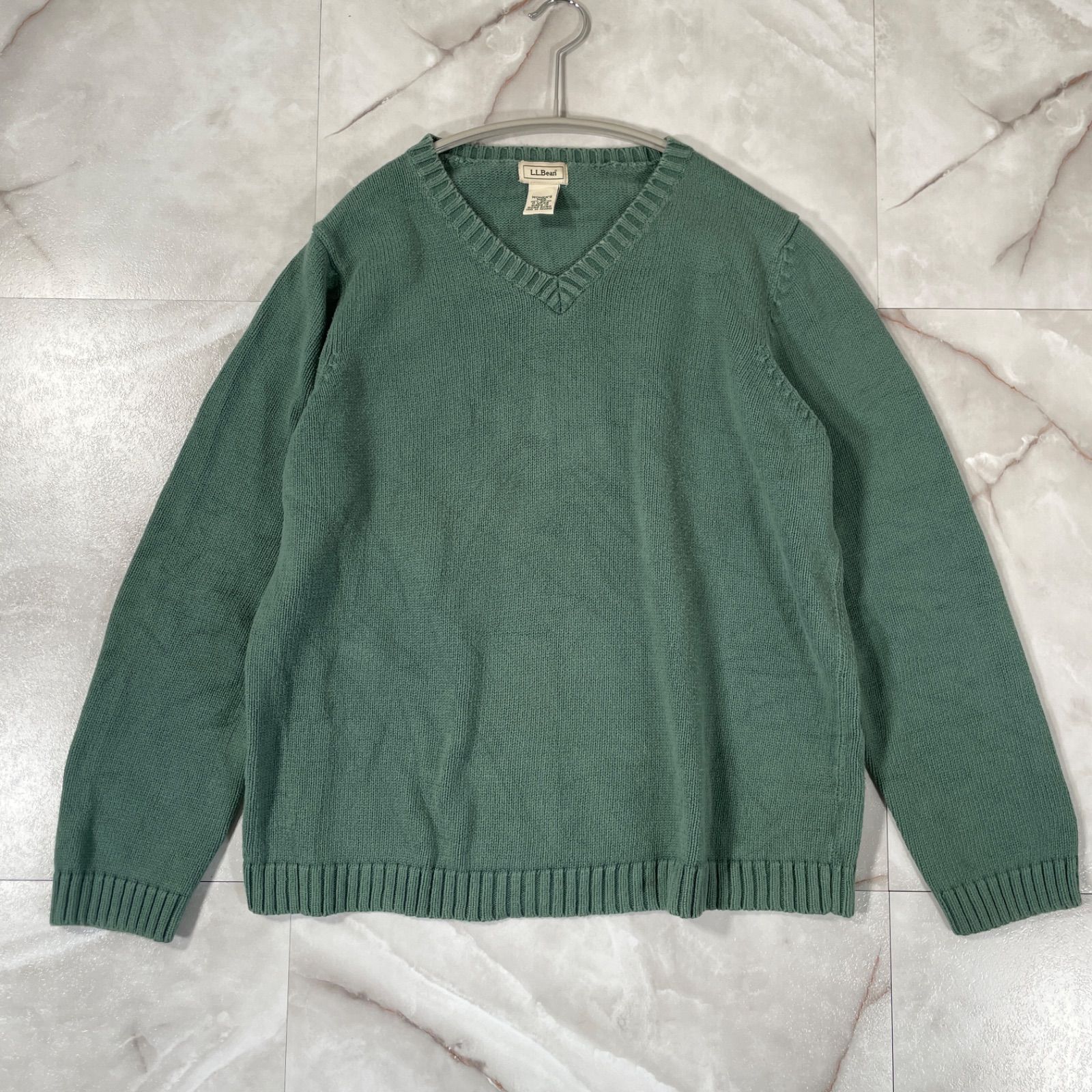 L.L.Bean エルエルビーン 90s???00s Vネックプルオーバー グリーン MED 