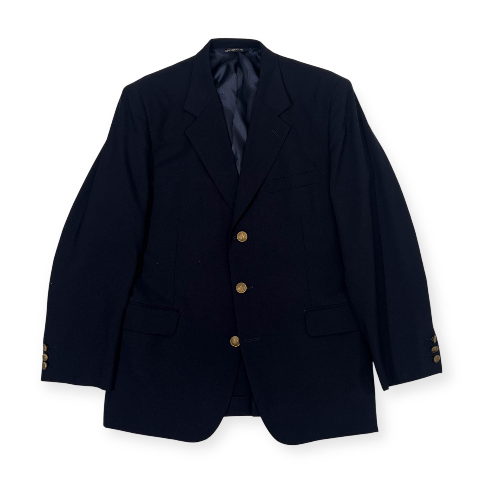 金ボタン McGREGOR マクレガーシングル テーラードジャケット 紺ブレ M