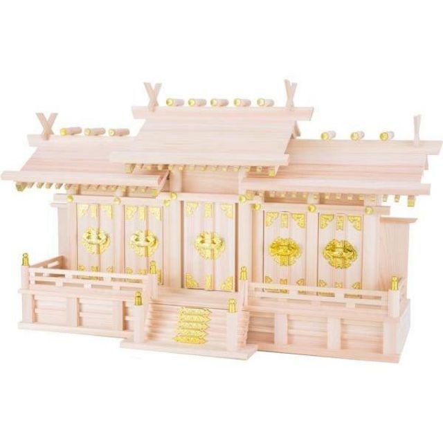 静岡木工 神棚の里 屋根違い五社 中 神棚 日本製