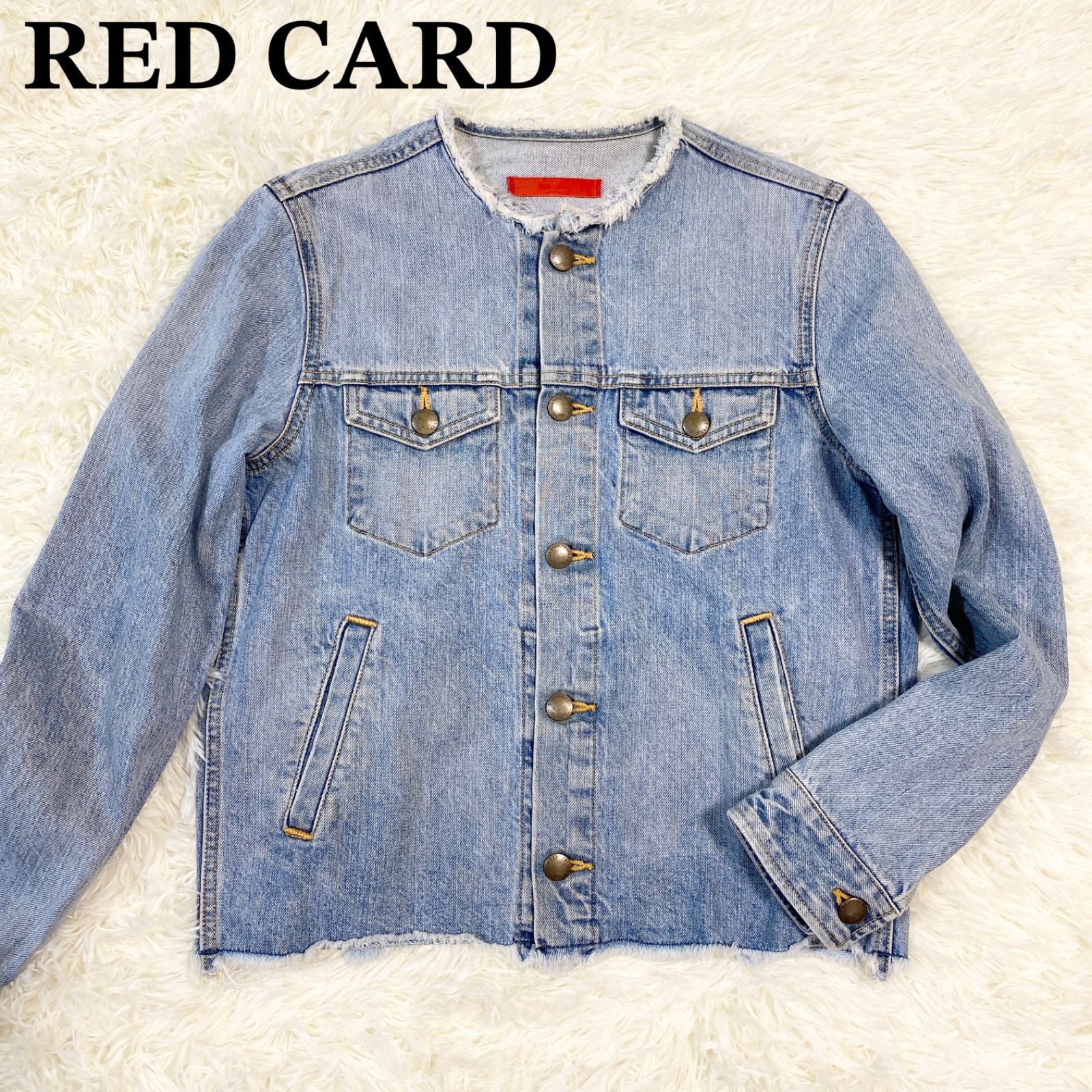 【RED CARD】レッドカード　デニムジャケット　Gジャン　ノーカラー　日本製　サイズ1(M) G001