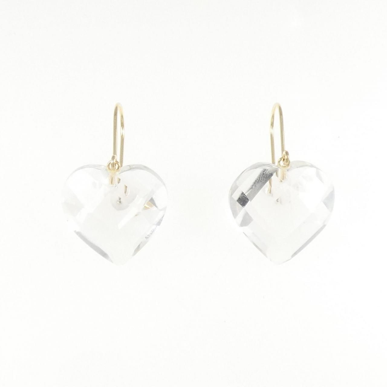 K18YG ハート クオーツ ピアス