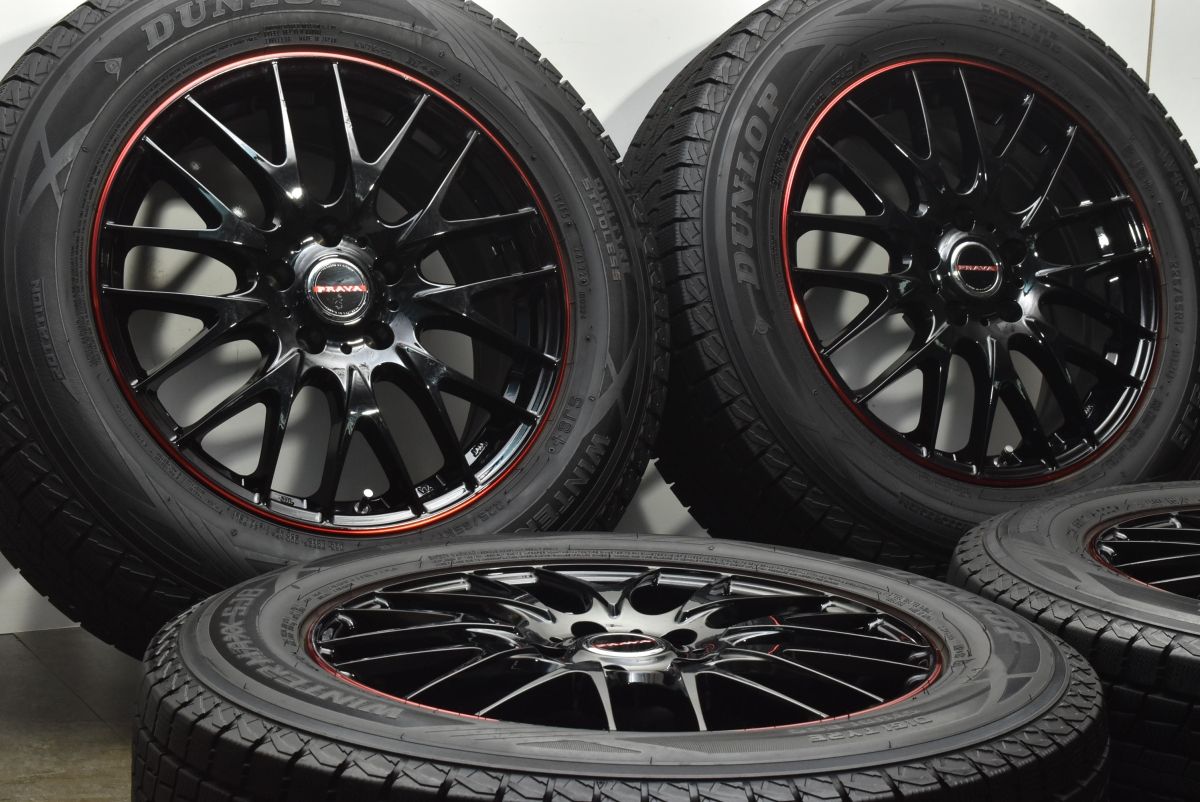バリ溝 PRAVA 17in 7J 42 PCD114.3 ダンロップ ウィンターマックス SJ8 225 65R17 エクストレイル CX-5 CX-8 レガシィアウトバック