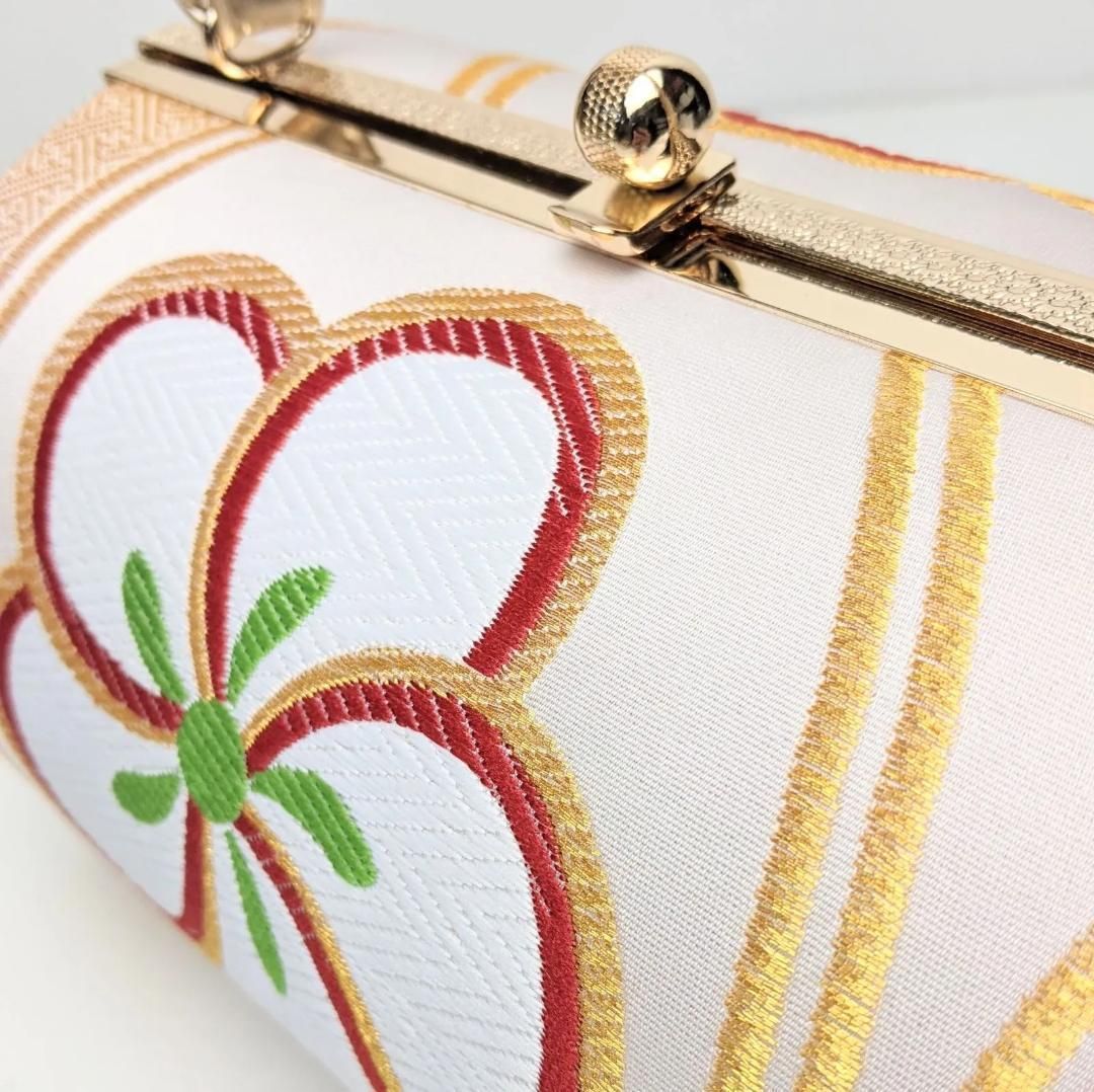 草履バッグセット 振袖 フォーマル 帯地 ゴールド 梅 フリーサイズ w22-8