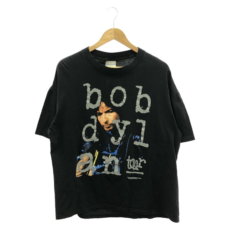 【】BROCKUM 90s ボブディラン 92年ツアー S/S Tee ブラック サイズXL △縮み[24]