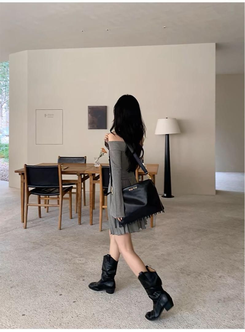 エレガント可愛いワンショルダーAラインミニドレス