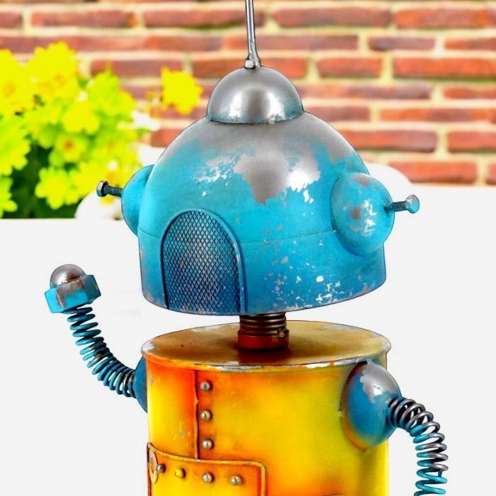大きなロボット ブリキ製 ガーデニング レトロ お庭づくり 園芸