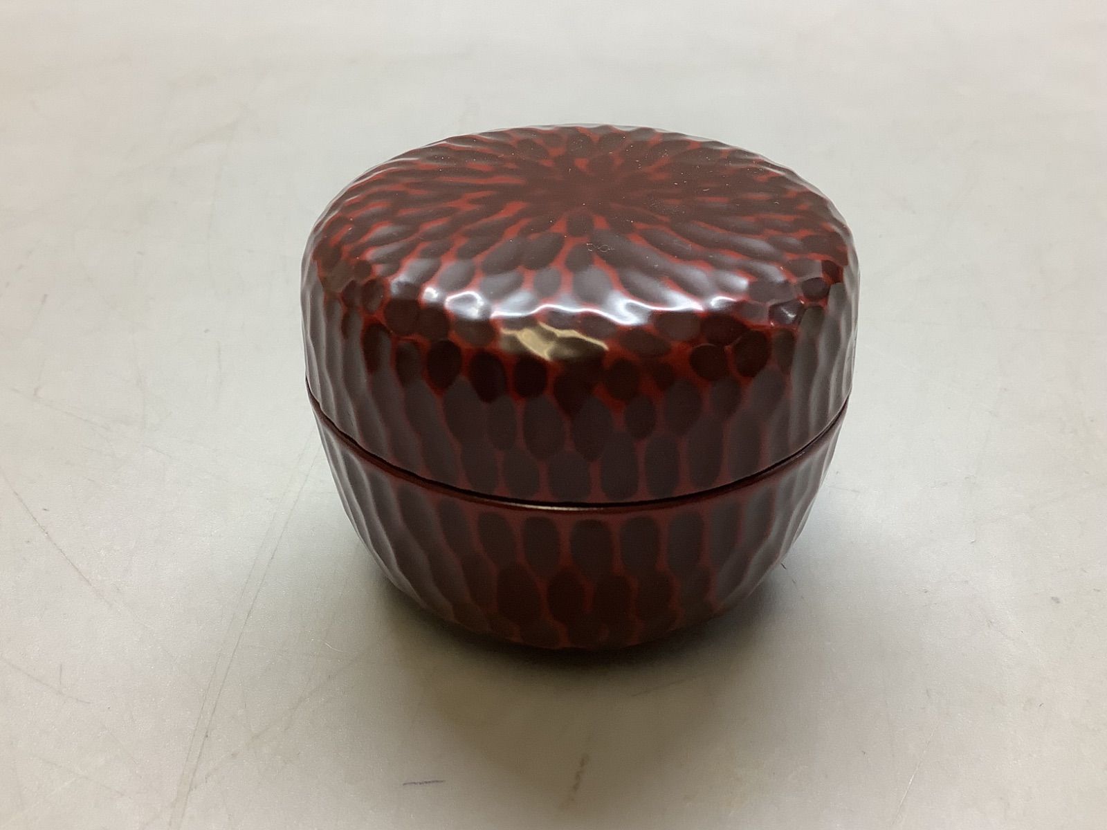 N20 鎌倉彫 竜華樹 平棗 刀目 茶道具 茶入 なつめ 茶道 漆塗 天然木