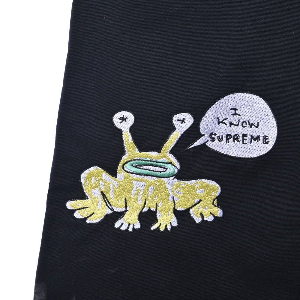 Supreme x ダニエルジョンストン 刺繍 チノパンツ 30 ブラック Supreme x ダニエルジョンストン 刺繍 チノパンツ 30 ブラック