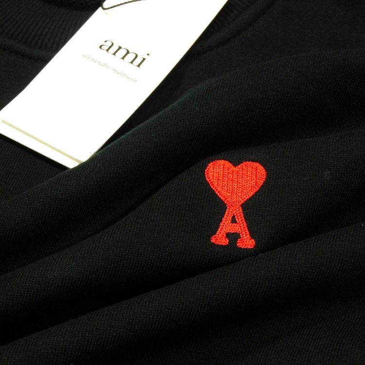 【美品】　AMI アレクサンドルマテュッシ　ハート　刺繍　スエット　黒 Amazon.co.jp: [アミ アレクサンドル マテュッシ] メンズ ハート