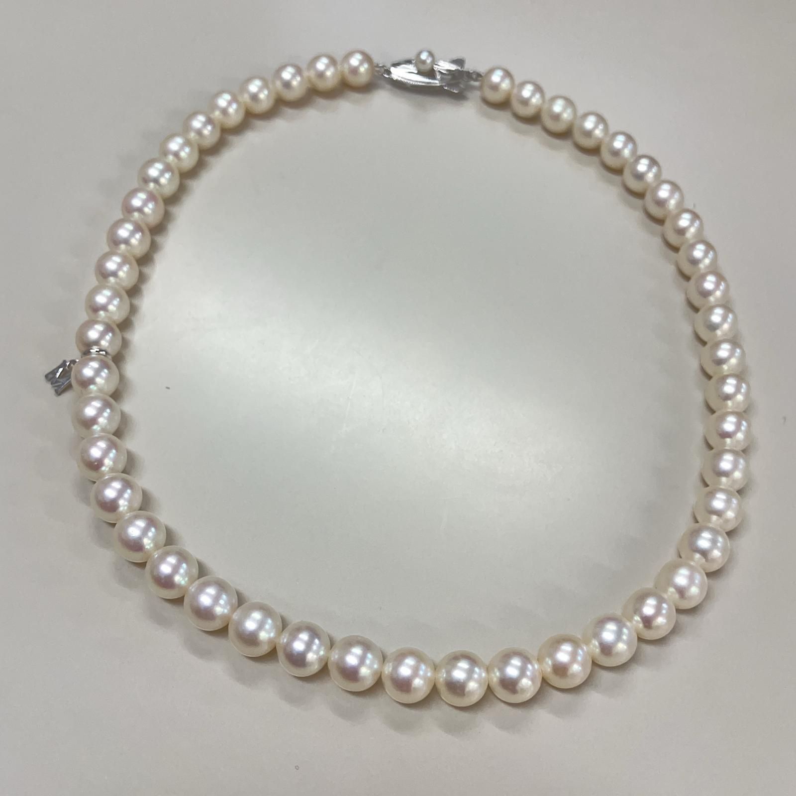 Mikimoto ミキモト ネックレス パール/K14ホワイトゴールド K14.WG.M  