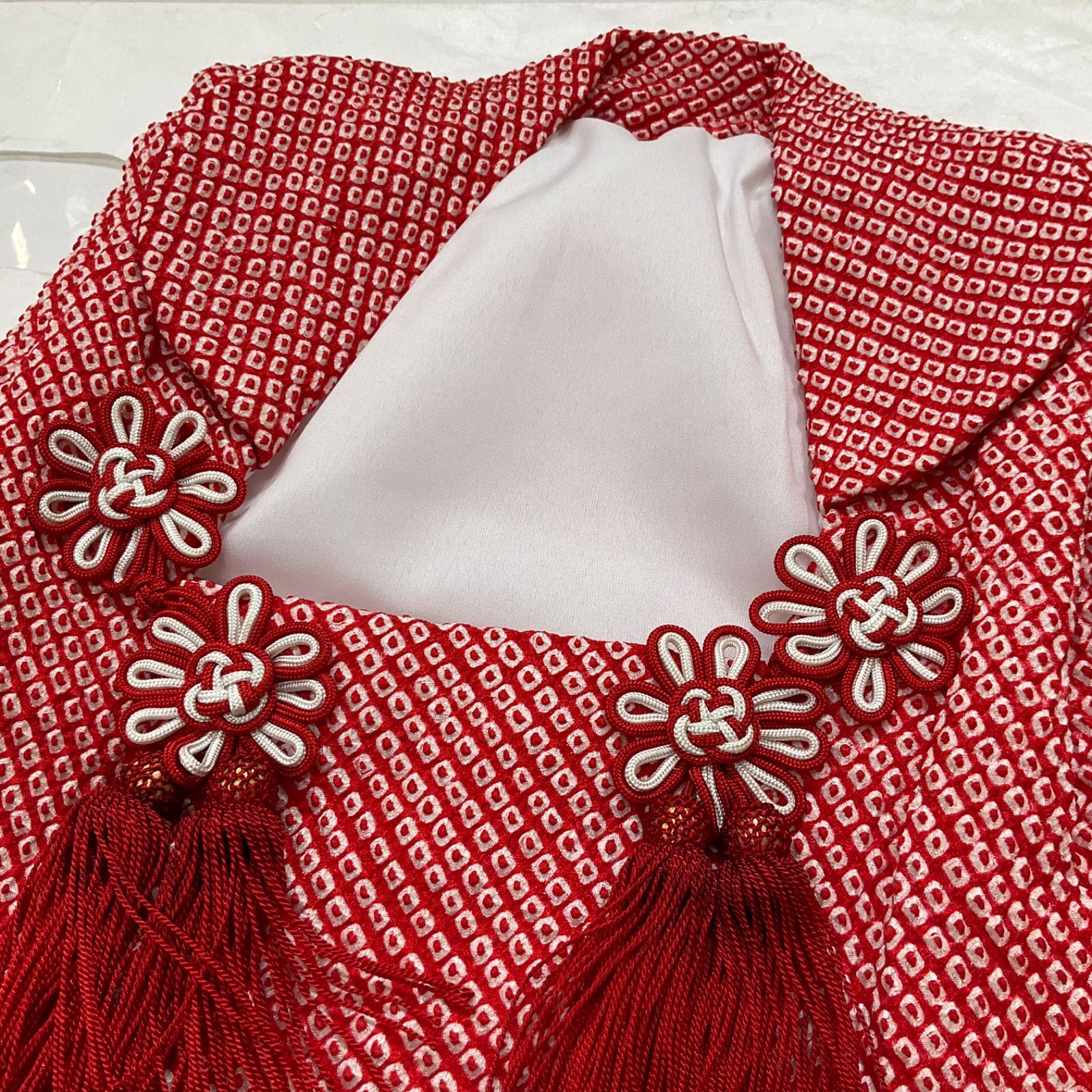 kimono one ◆特別お誂え品◆3歳くらい用◆被布◆総手絞り◆疋田絞り◆七五三◆正絹◆女の子◆三歳用◆丈50.5肩幅26◆七五三子供お詣り◆G277