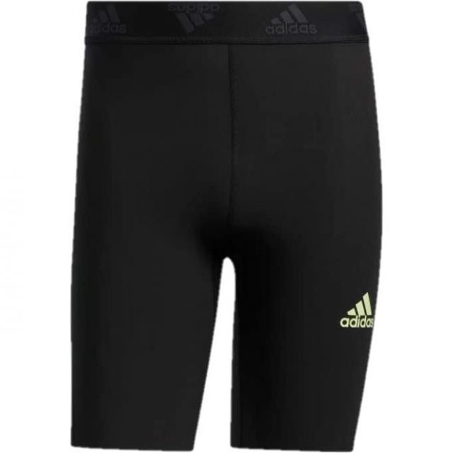 アディダス(adidas) エアロレディ ライト ライド テックフィット ショートタイツ BJ726-HE6986 ブラック/ライム Sサイズ