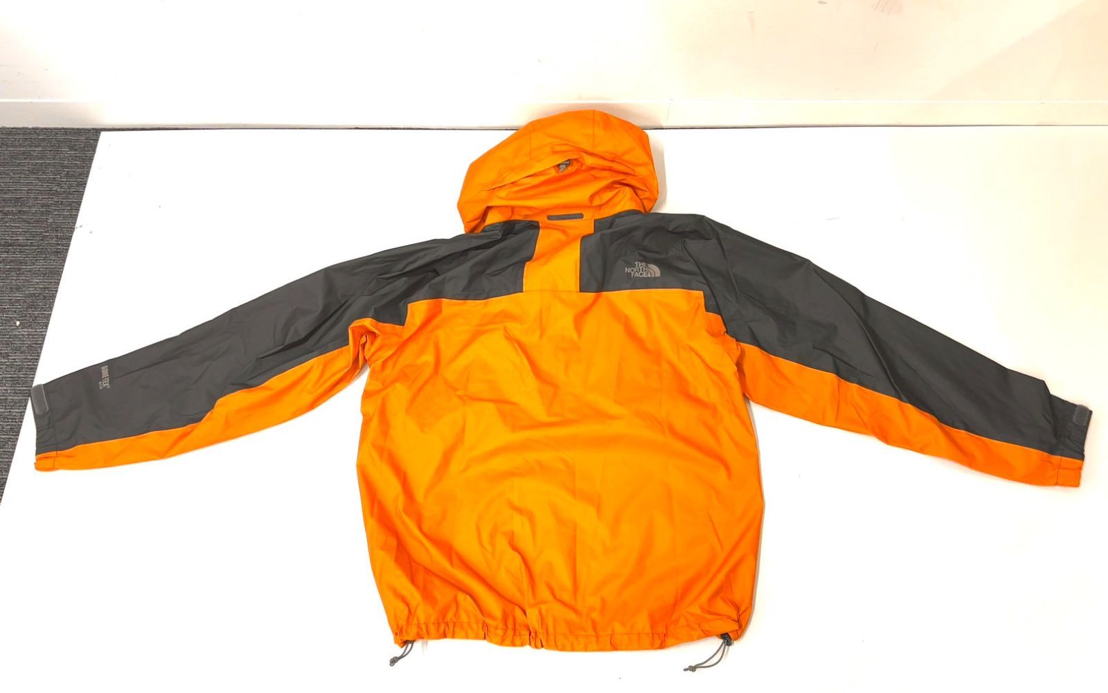 TK198 THE NORTH FACE ノースフェイス GORE-TEX 上下 セットアップ レインウェア ジャケット/パンツ オレンジxブラック  Lサイズ レディース