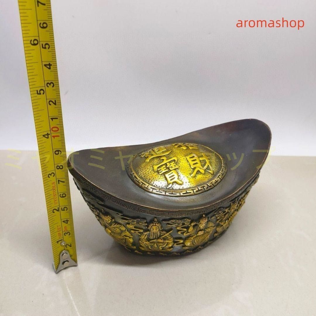 銅制 五路財神元宝 聚宝盆 招財進宝 応接間 博古架 小売 装飾品 現代