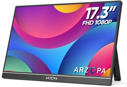 ARZOPA17.3インチポータブルモニター1920*1080ゲーミング用ポータブルディスプレイIPS液晶パネル薄型自立型スイッチ用USBType-C標準HDMIPS4/XBOX/Switch/PC/Macなど対応在宅勤務