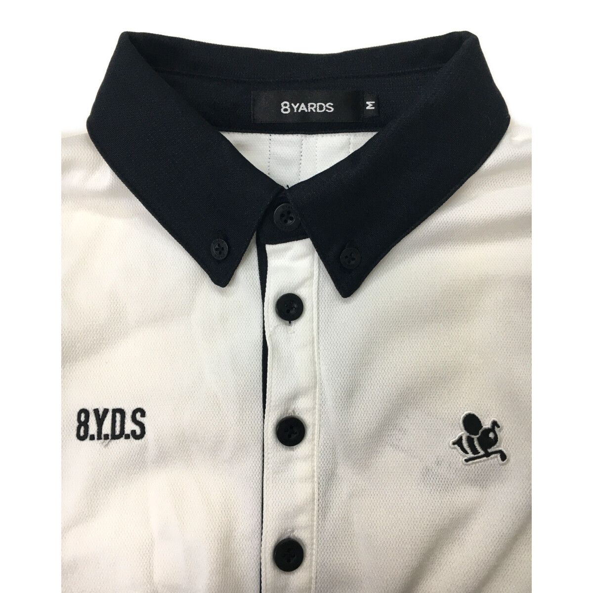 新品】8YARDS ハチヤーズ ポロシャツ メンズ ゴルフ ロゴ M 白 【公式