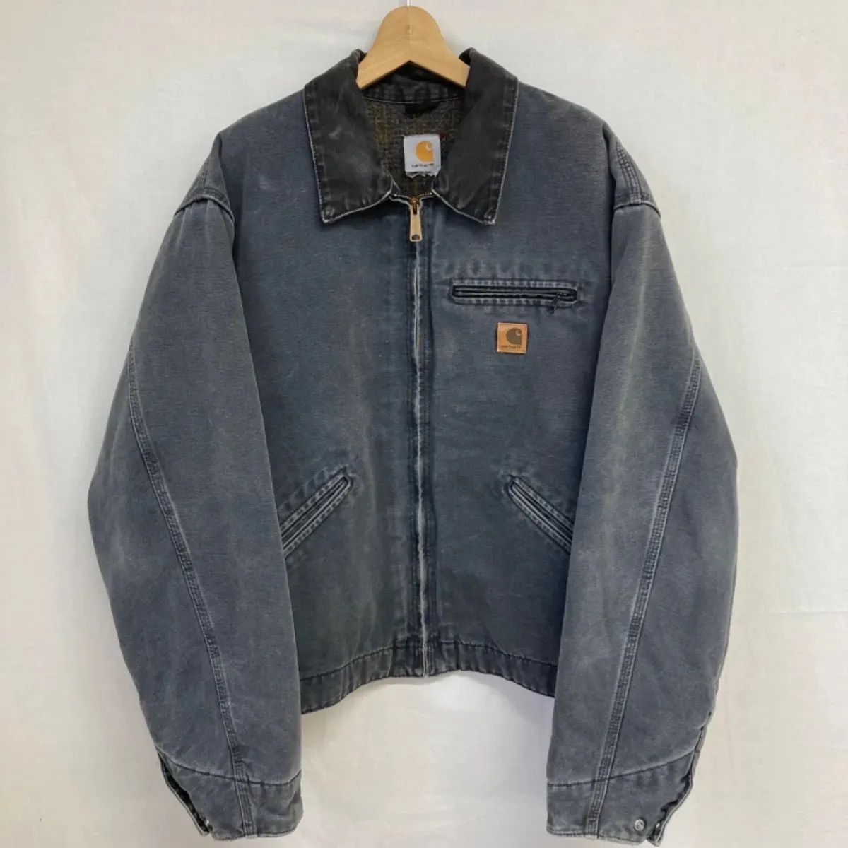 Carhartt カーハート デトロイト ジャケット カバーオール ダック キャンバス フェード グレー ブラック 黒 XL