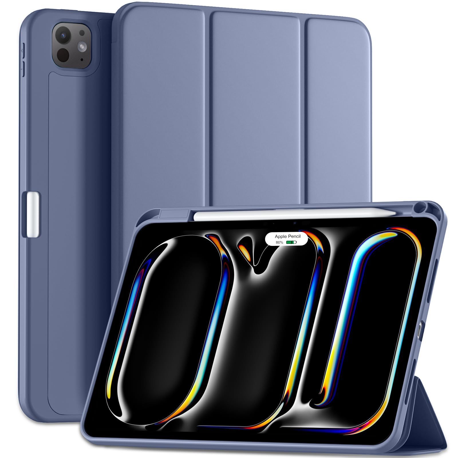 11インチ ケース Pro M4 (2024・第5世代）専用ケース 高級PU合成レザー+TPU 軽量 衝撃吸収 Maledan【最新型】対応iPad 肌触感 オートウェイク/スリープ機能対応 2Wayスタンド Pencil Pro充電収納対応