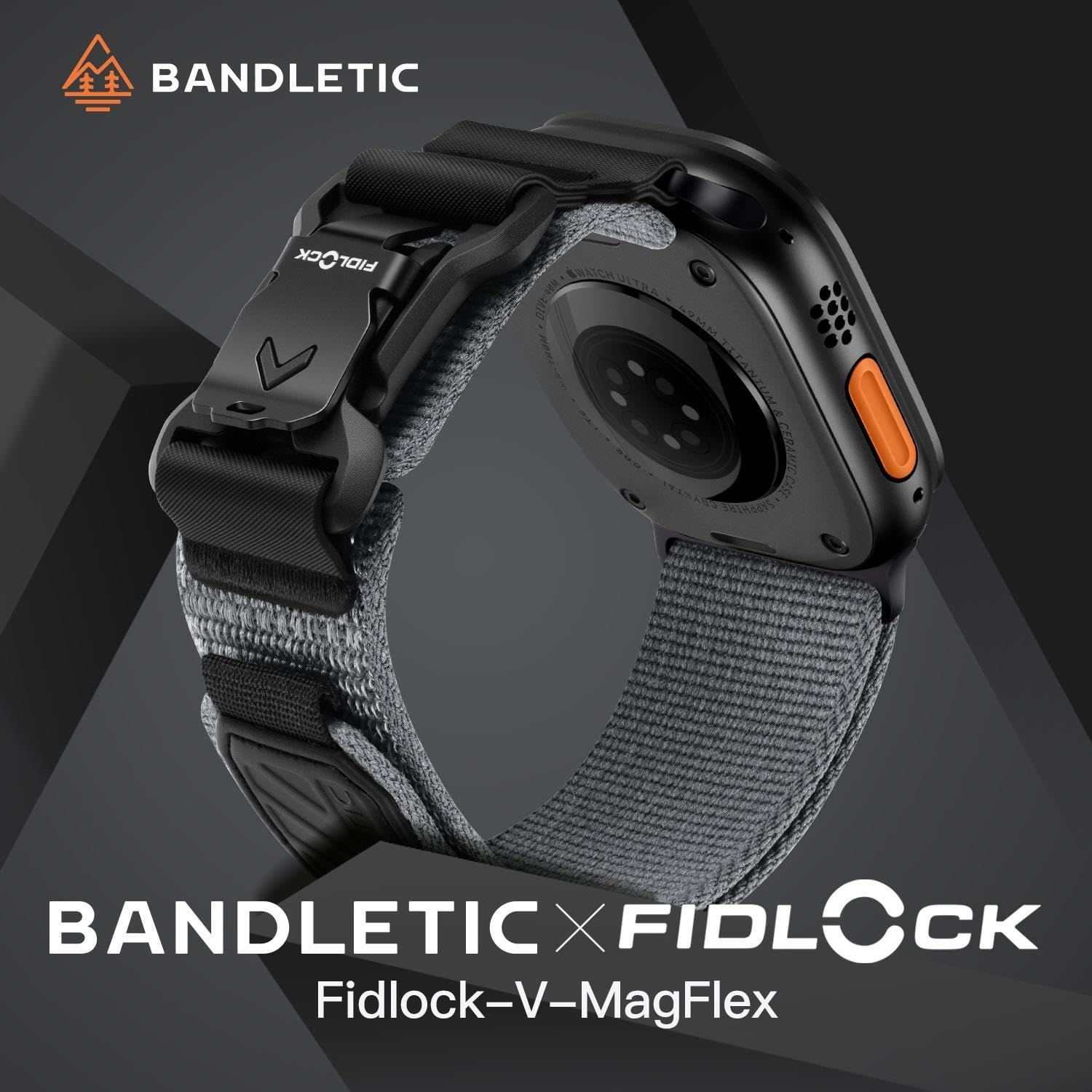 施された Bandletic アップルウォッチ用の バンド fidlock - フィドロックウォッチバンド ナイロン マグネット Ultra|2 10|9|8|7|6|5|4|3|2|1|SE|SE2対応 スポーツ 柔軟 簡単で装着 M 学びの多い