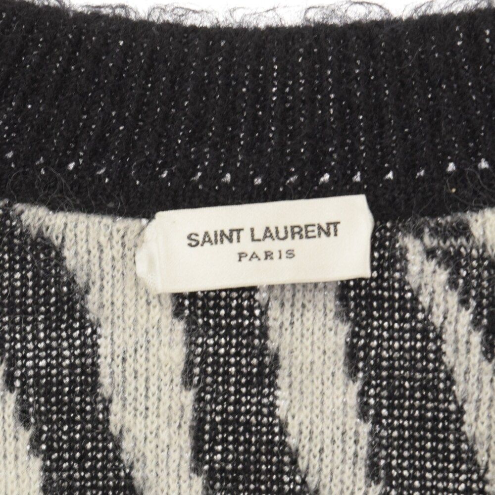 SAINT LAURENT PARIS (サンローランパリ) Mohair Cardigan 総柄 モヘア 