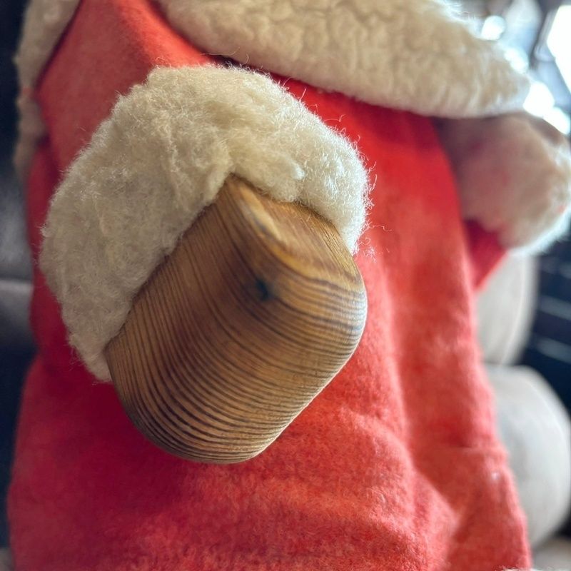 メイク ヴィンテージ サンタクロース 人形 全長46vm 木製 レトロ アンティーク人形 青目 白ひげ お座り ドール インテリア オブジェ 当時物 クリスマス 飾り RU1108-1