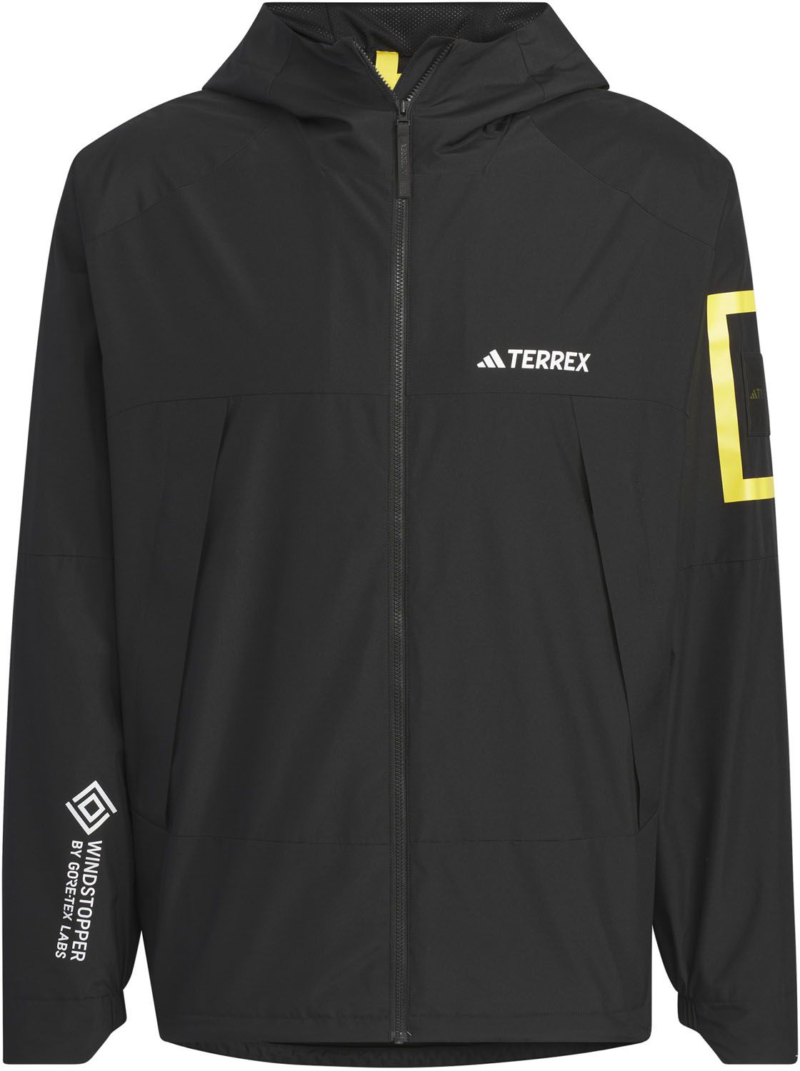 アディダス adidas アウトドア テレックス M TERREX GORE-TEX NATGEO ジャケット ルーズフィット フルジップ フード 山 キャンプ JMT92 IS9508 ブラック