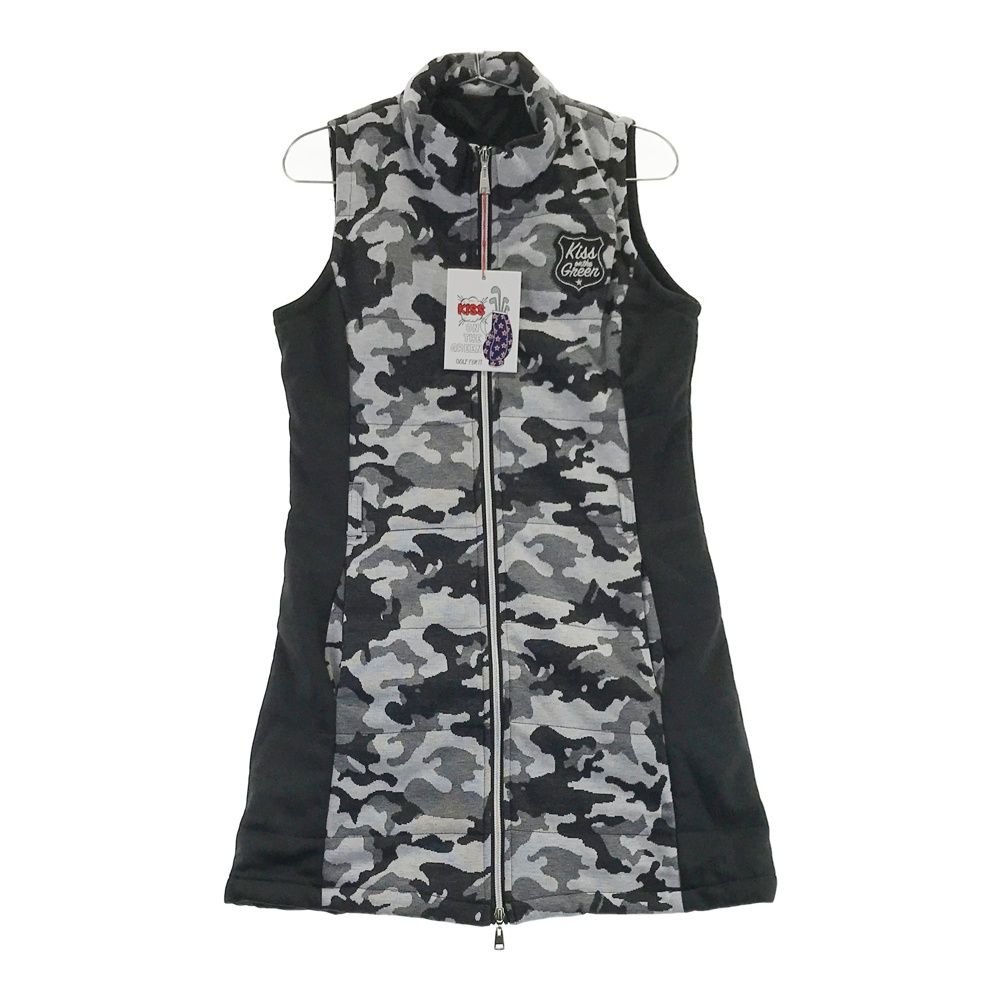 サイズ 2 KISS ON THE GREEN キスオンザグリーン 中綿ジップワンピース 迷彩柄 カモフラ グレー系 240101512256 ゴルフウェア レディース ストスト