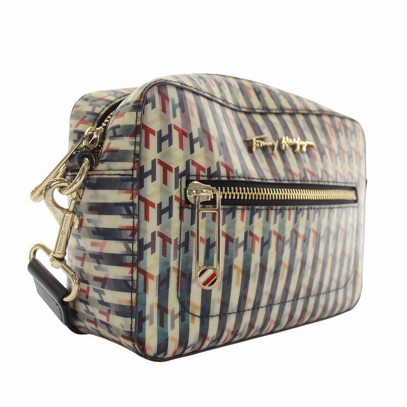 極美品 トミーヒルフィガー カメラバッグ ショルダーバッグ トリコロール 多機能 トミー ヒルフィガー TOMMY HILFIGER アイコニックトミーカメラ