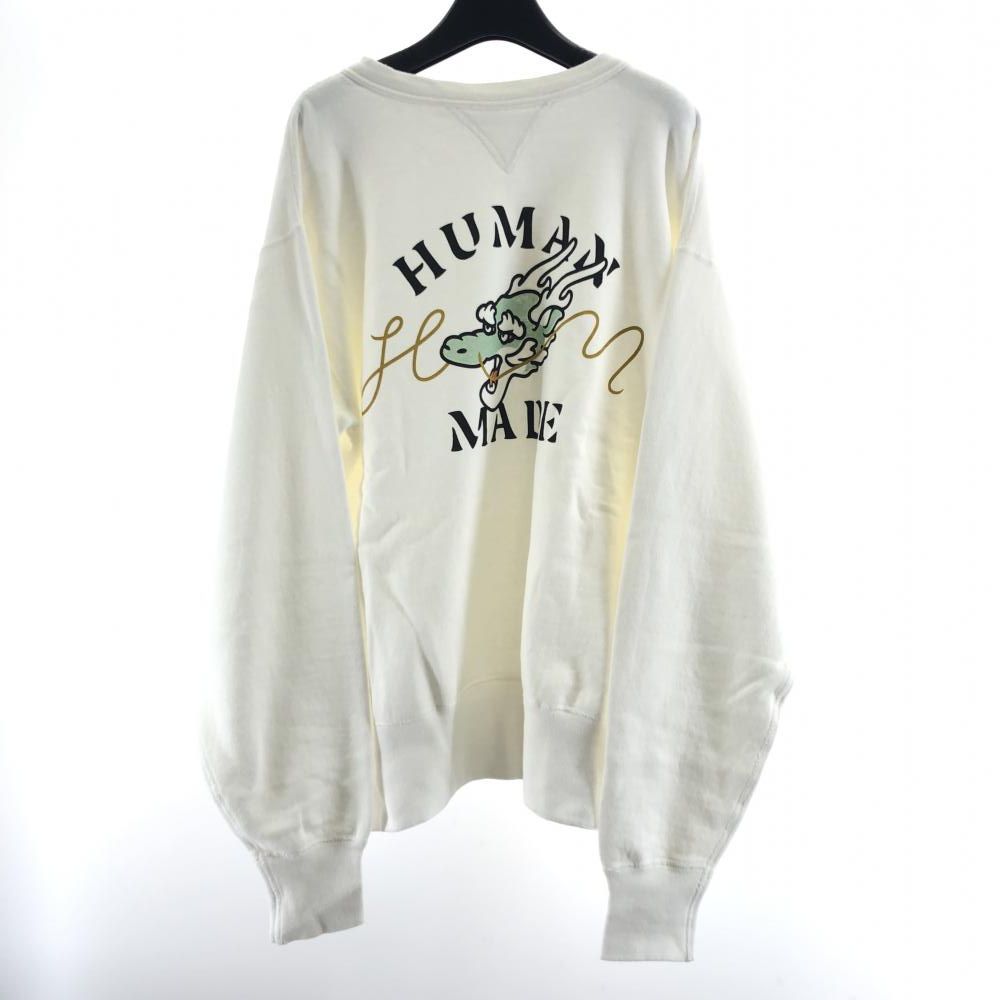 中古】HUMAN MADE Dragon Sweatshirt サイズL ホワイト HM27CS023 