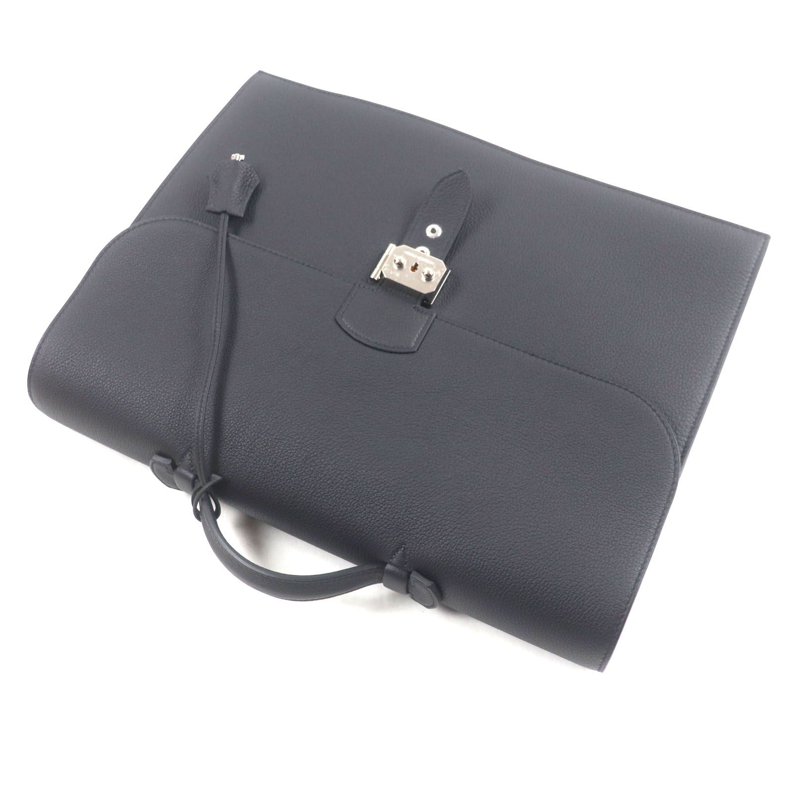 未使用品▽HERMES エルメス サックアデペッシュ38 トゴ シルバー
