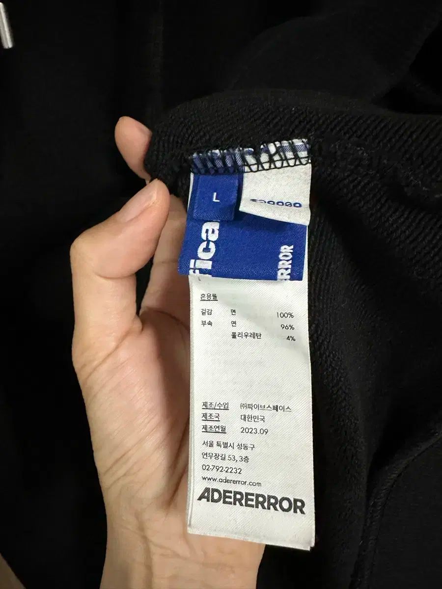 関税送料込み *ADER ERROR* ブラック Noic フーディー ADER ERROR ジップアップフーディ ブラック