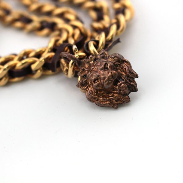 希少】シャネル ライオン チェーンベルト ネックレス ゴールド レッド