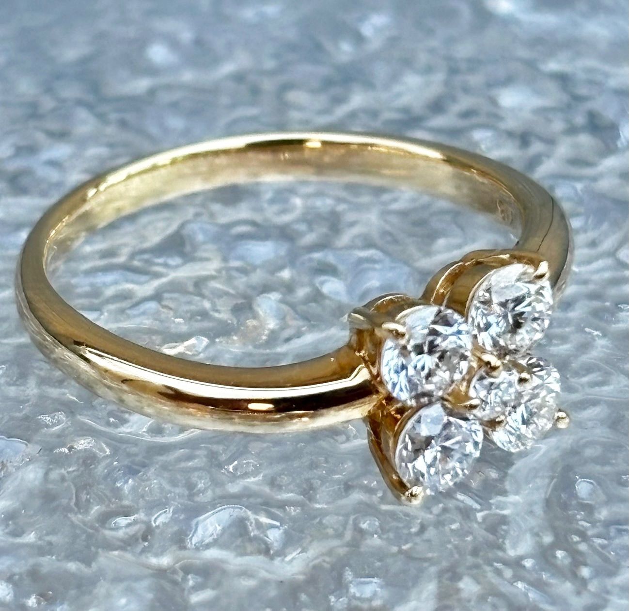 k18 ダイヤリング　フラワー　クローバー 楽天市場】ダイヤモンド リング 0.2カラット 4石 花 フラワー