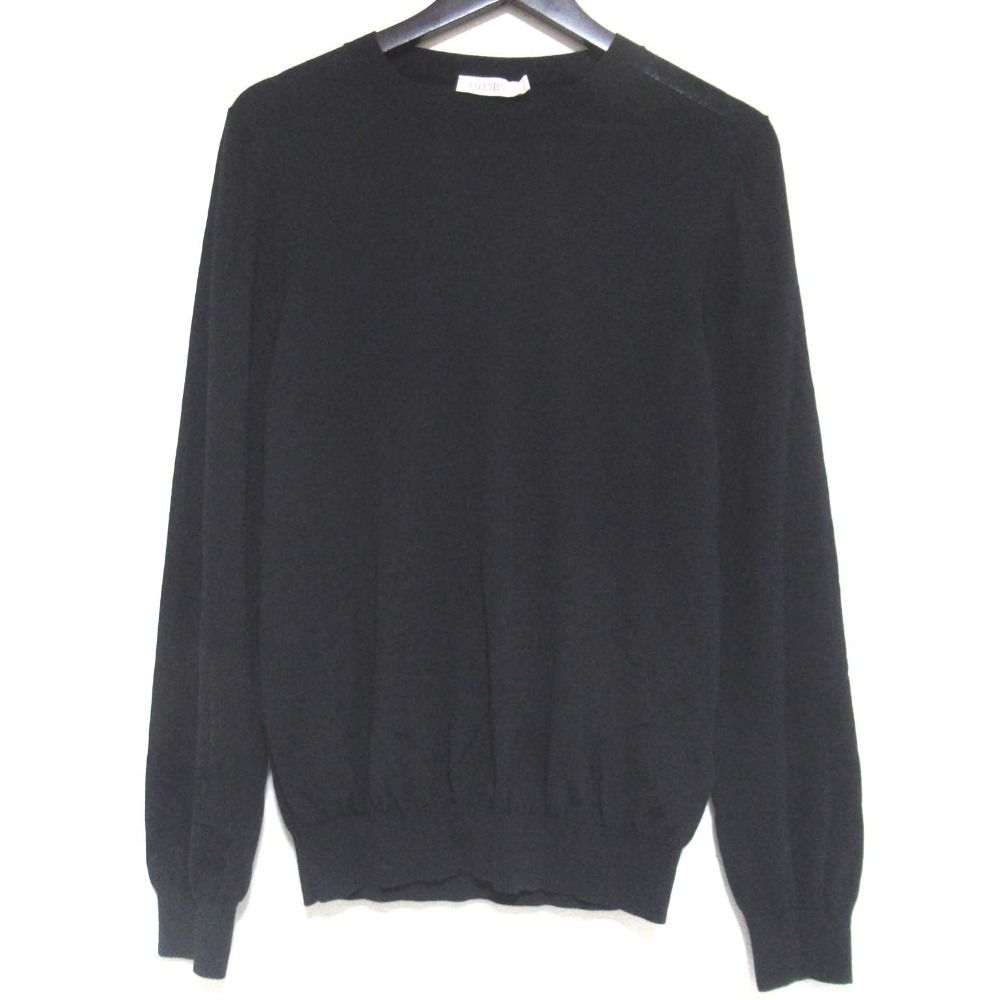 24AW VALENTINO ヴァレンティノ 長袖 ハイゲージ ニット セーター Mサイズ 185|96A ブラック メンズ 古着