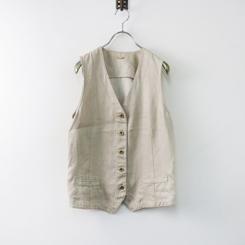 DEUXIEME CLASSE - 2022SS ミューズドゥーズィエムクラス MUSE de Deuxieme Classe LINEN CHINO VEST リネン チノ ベスト F/ベージュ 羽織り【2400013945349】 2022SS ミューズドゥーズィエムクラス MUSE de Deuxieme Clas