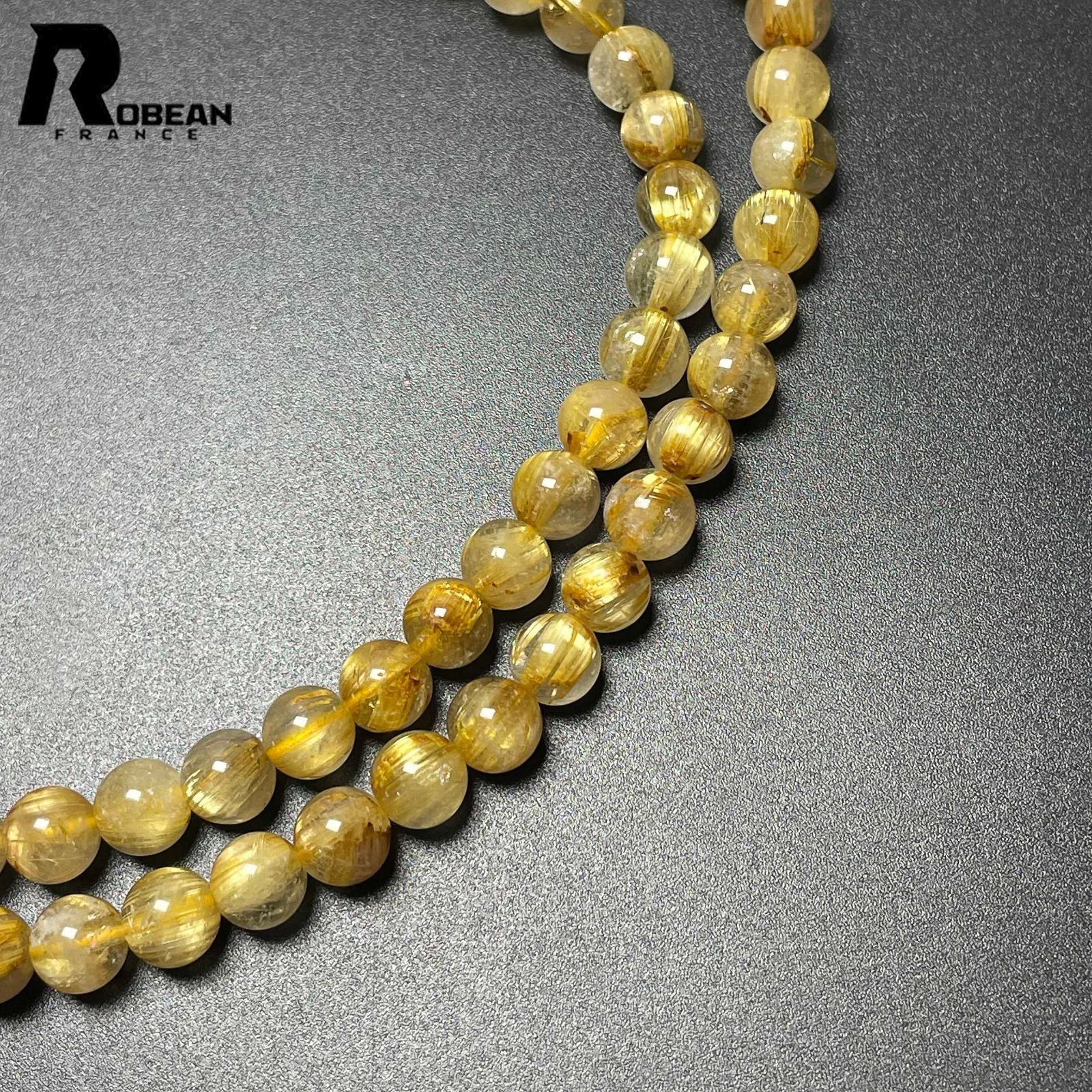 上品 EU製 定価10万円☆ROBEAN・タイチンルチル☆黄金針水晶 ゴールド