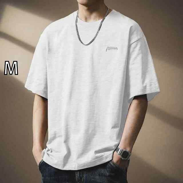 [M ]メンズ ファッション 服  オシャレ シンプル 大人 かっこいい 大きいサイズ ストリート 紳士服 230 グラム ヘビー シンプル 綿 半袖 T シャツ 夏 薄手 カジュアル