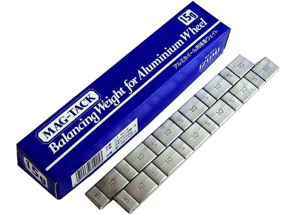 泉産業貿易 鉛製接着式バランスウェイト 板タイプ 15g 白テープ 入数：1.44KG入(6個×16本)×10箱 ST NO.6