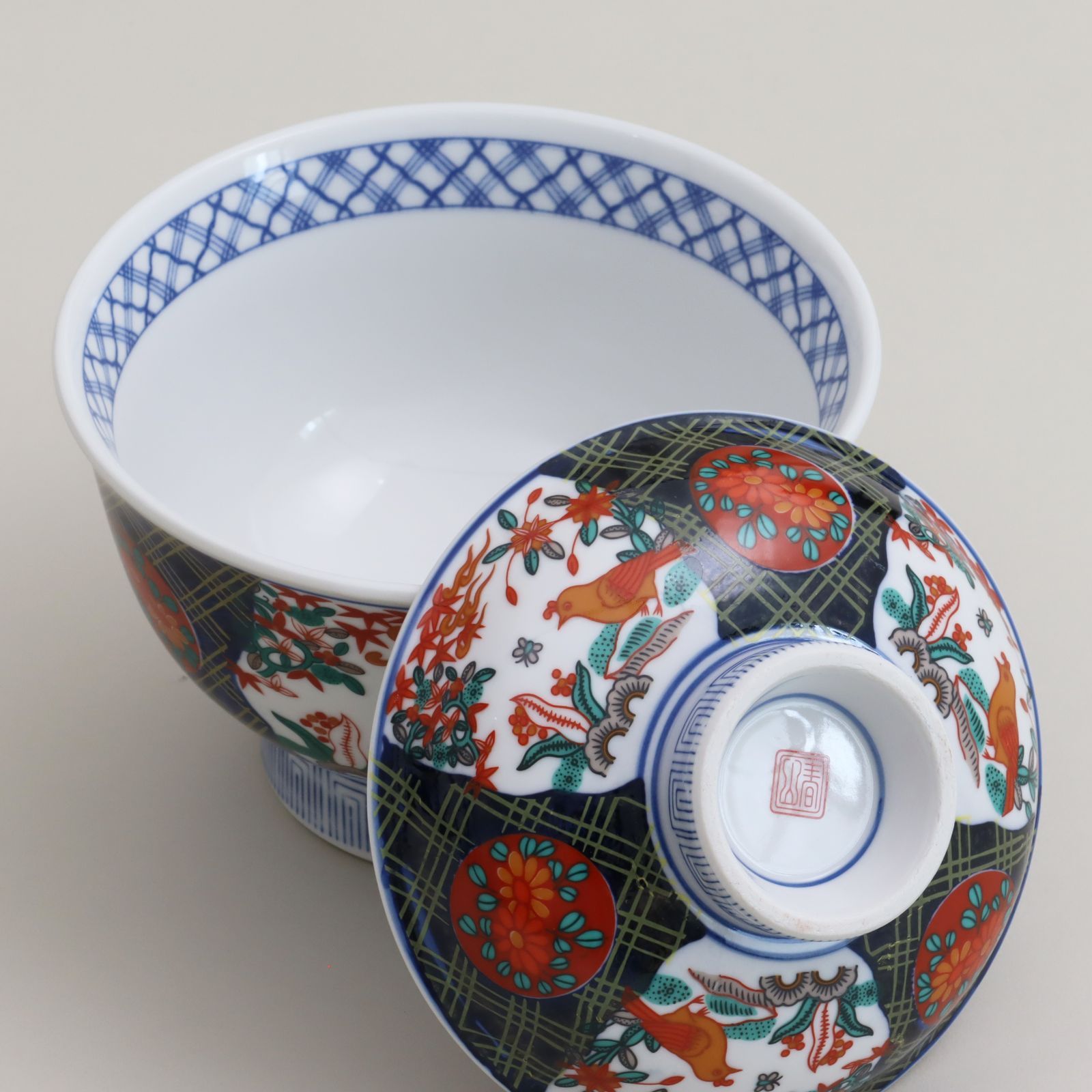 美濃焼　幸泉窯　九谷手　丼ぶり揃　4枚セット　どんぶり　花鳥　色絵　汁碗　和食器 楽天市場】九谷焼 茶漬碗 吉田屋風山茶花（青） / 幸洋窯 小丼