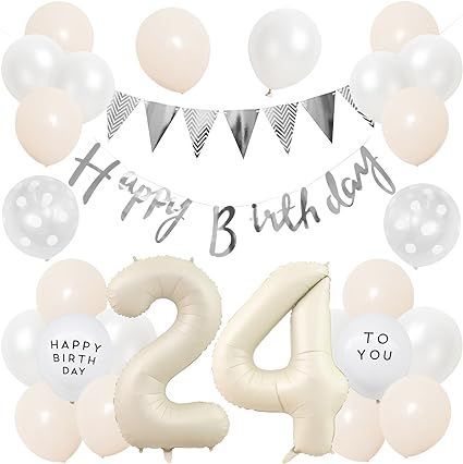 誕生日 バルーン 風船セット 飾り付け 24歳 happy birthday ガーランド