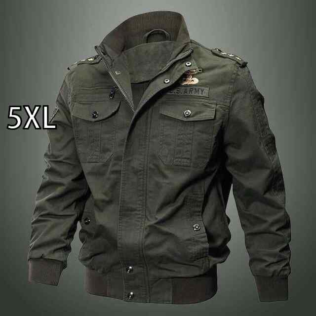 [5XL]秋冬 コーデ メンズ  服 シンプル ファッション オシャレ 大人 かっこいい 大きいサイズ ストリート 紳士服 マルチ ポケット ミリタリー ジャケット アウター 綿 カジュアル ワーク