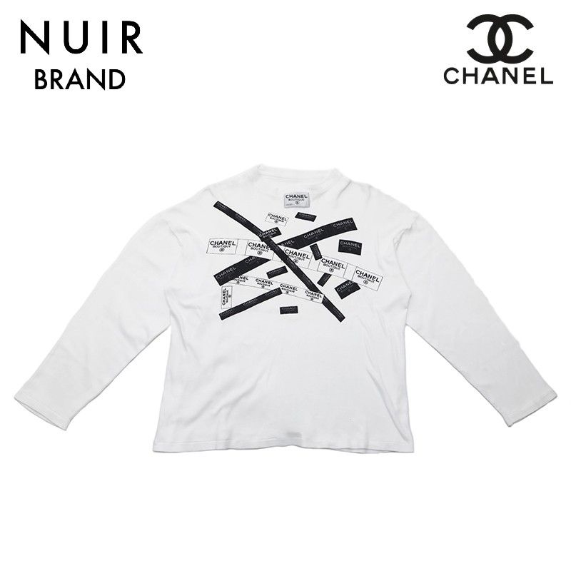 CHANEL シャネル 長袖Ｔシャツ ロゴテープ プリント - メルカリ