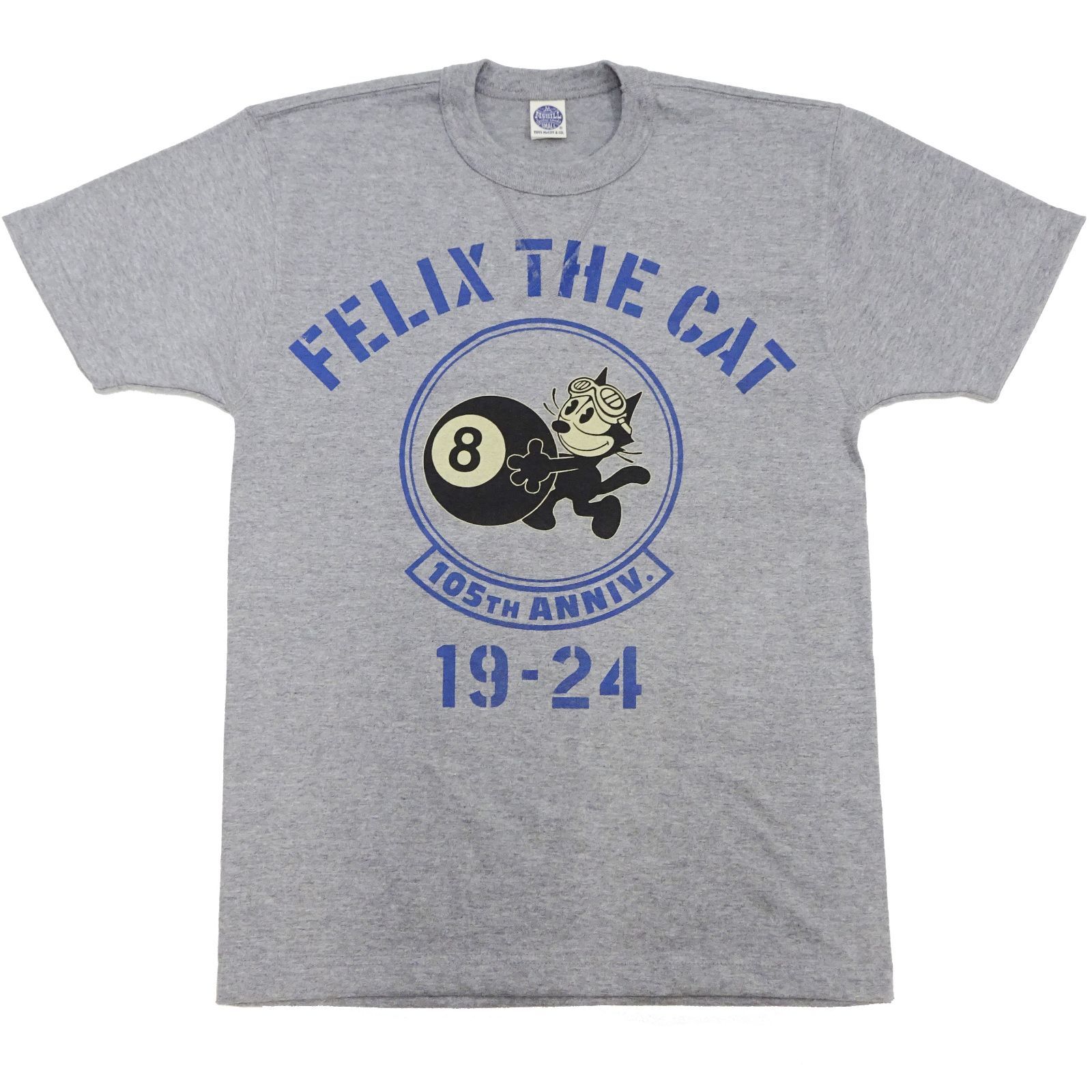 TMC2404 トイズマッコイ FELIX THE CAT 半袖Tシャツ Toys McCoy フィリックス 105TH ANNIV. Tシャツ アッシュグレー 新品 アメカジショップ