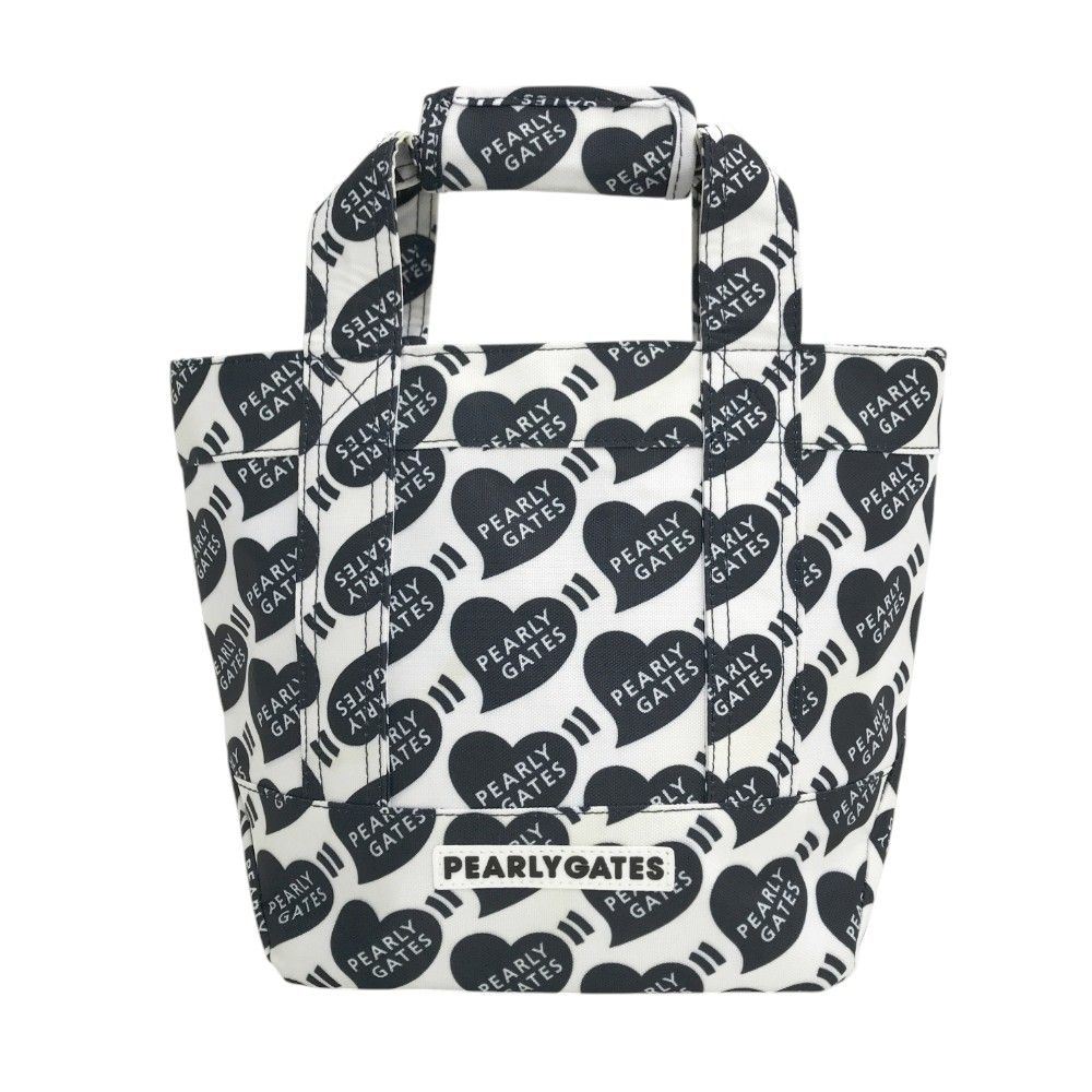 パーリーゲイツ　ゴルフ　カートバッグ　ホワイト　ハート柄　新品未使用 PEARLY GATES パーリーゲイツ カートバッグ ロゴ ハート 総柄