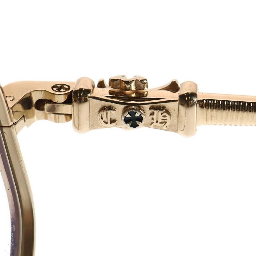 CHROME HEARTS クロムハーツ GUSHER ガッシャー CHクロステンプル ダブルブリッジ スクエアフレーム サングラス メガネ ゴールド WWW_NOITHATQUANGTHANH_NET