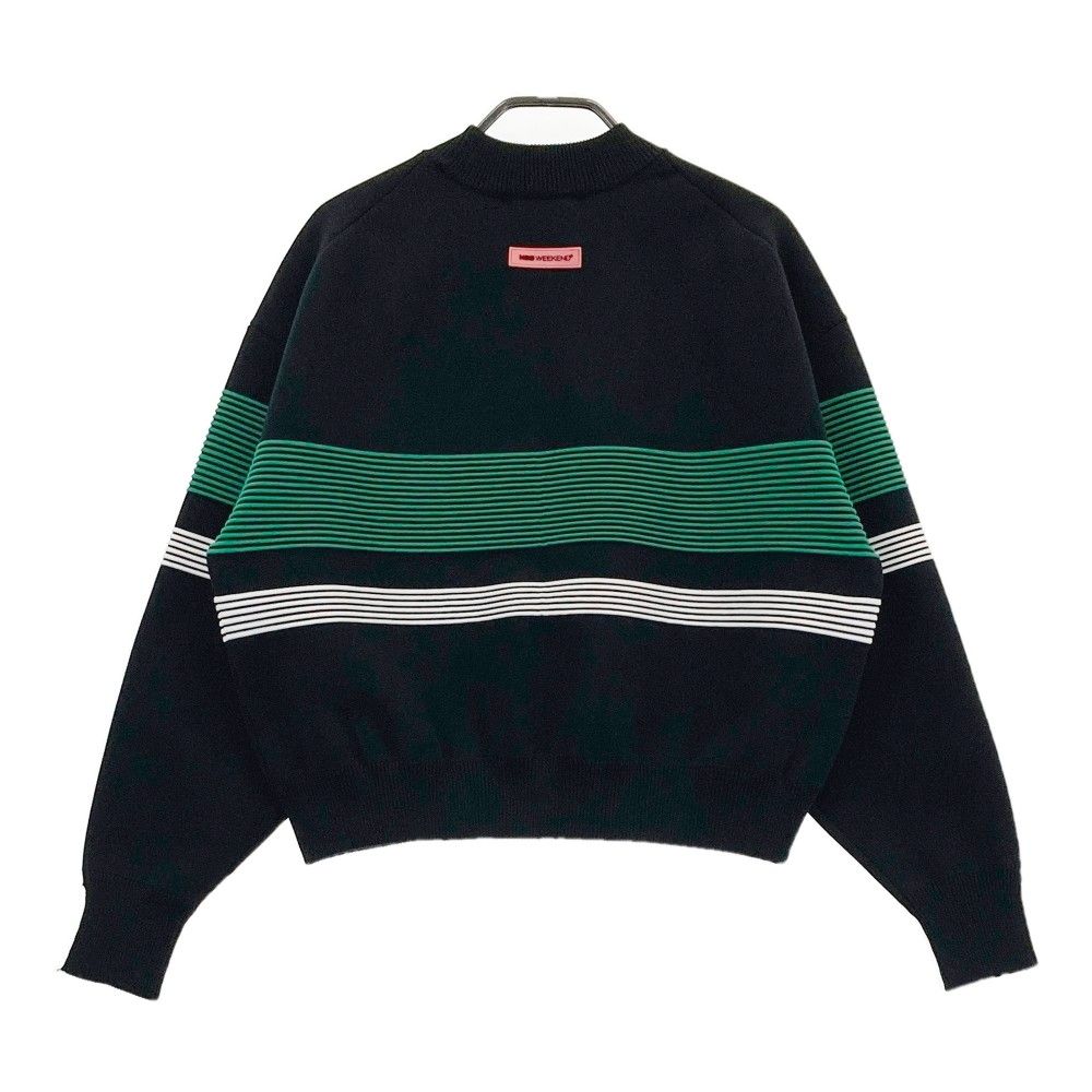 NBB WEEKENDロゴパターンニットセーター ブラック/グリーン サイズ：1 NBB WEEKEND エヌビービーウィークエンド 長袖ニット